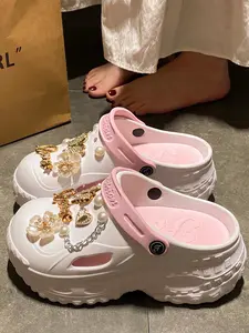 Summer Outdoor Casual Home Two-Wear Comfortable Holey Shoes Slipper Women, Eva Breathable Outer Wear, Simple Versatile Beach Sandals, Casual Breathable Slides