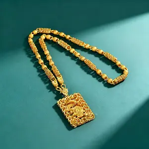 Gold-plated Dragon Head Necklace with Hollow Dragon Pendant for Men Bold Stylish Versatile Gold Chain Unique Design