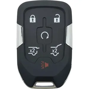 Replacement Key Fob Cover Case fit for Chevy Suburban Tahoe 2015 2016 2017 2018 2019 2020 GMC Yukon Keyless Entry Smart Remote Key Fob Shell (Black)