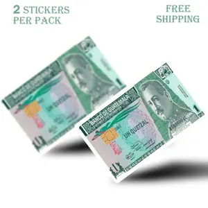 todos los Quetzales 2PC Holographic Credit Card Skin & Debit Card, Trolley & Gym Stickers for Small Chip