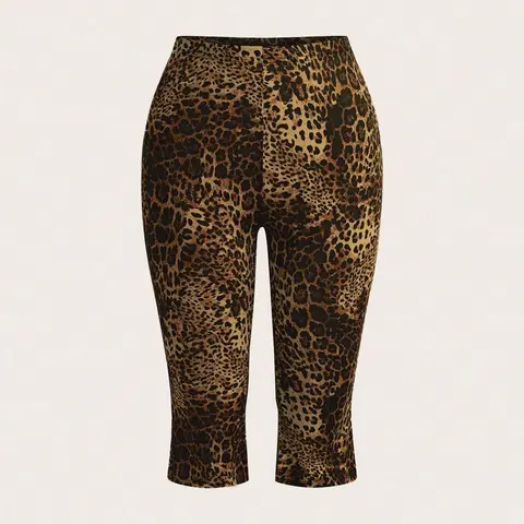 2026 Leopard Print Capri Leggings, Shaping Capri Leggings, High Waist Tummy Control Stretchy Soft Breathable Casual Streetwear Yoga Workout Cropped Pants, Bodycon Slim Fit for Women, Perfect for Daily, Club, Summer Hot Trendy Outfits