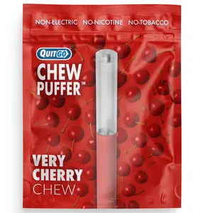 QuitGo Air Straw Very Cherry Chew Habit Chew Stick – Plastic Reusable Natural Aid Straw to Curb Cravings & Breathe Freely