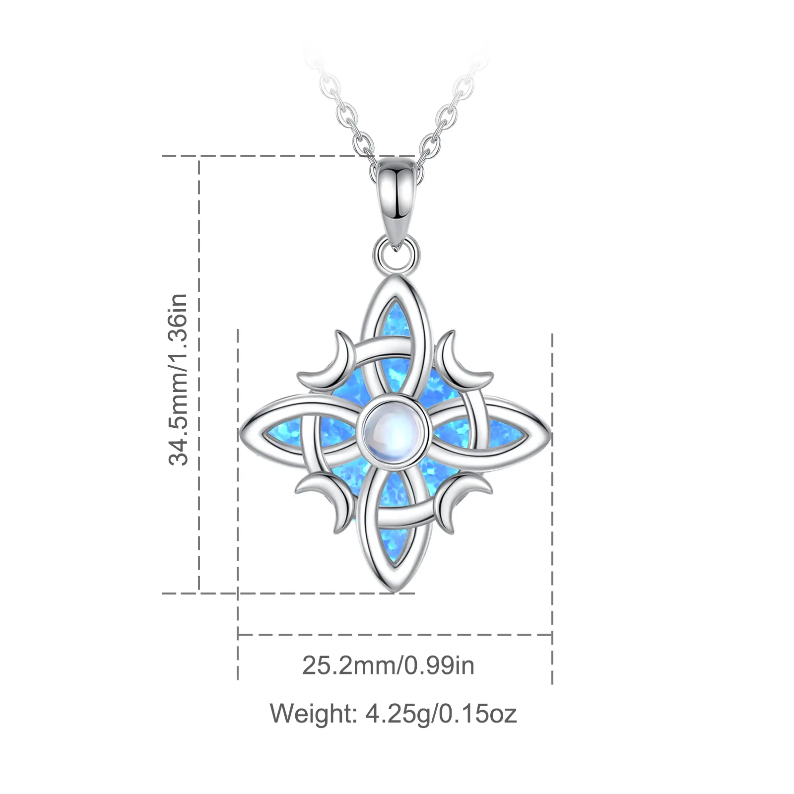 Blue Opal Four-Petal Moonstone With Gift