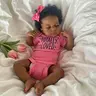 20in Unisex African American Reborn Baby Doll - Lifelike Realistic Newborn Black Skin Doll with Soft Posable Limbs, Moist Lips, Hand-Rooted Hair, Clothes, Kids Toys, Cool & Christmas Gifts for Kids