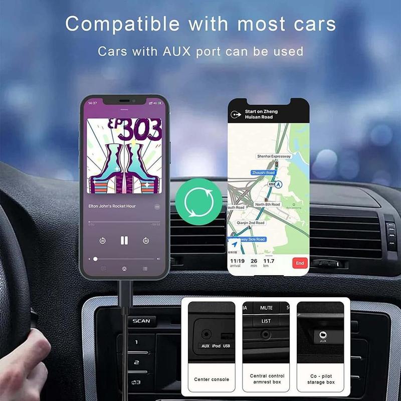 Phone Aux Cable, Charging Port To 3.5mm Aux Headphone Jack Adapter, Stereo Sound Cable Compatible with iPhone 14 Pro Max/13/12 Mini/11 Pro/XR/XS Max/8/7Plus/SE/iPad/iPod, Gaming Headset Accessories