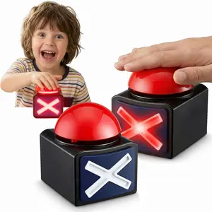 2 Pack Funny Game Buzzers with Light, LED Light Buzzers Buttons, Quiz Button Set for Game Night, Family Game Show Buzzers, Party Even Props, Party Activities