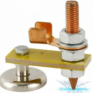 Magnetic Welding Ground Clamp (1 Set), Dual Head Design with Copper Tail for Stable Metallic Repairs, Ideal for Sheet Metallic Work, Tool
