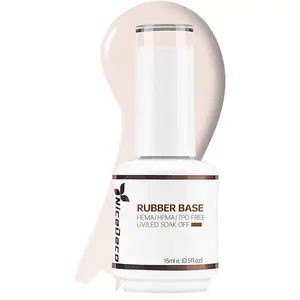 Nicedeco 4 In 1 Rubber Base Gel For Nails, Hema Free Clear Sheer Color Gel Nail Polish UV LED Soak Off, Elastic Rubber Nail Strengthen Enhance Base Coat Color Gel Polish 009
