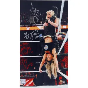 Trish Stratus & Liv Morgan WWE Autographed 10" x 18" Hurricanrana Photograph - Fanatics Authentic Certified