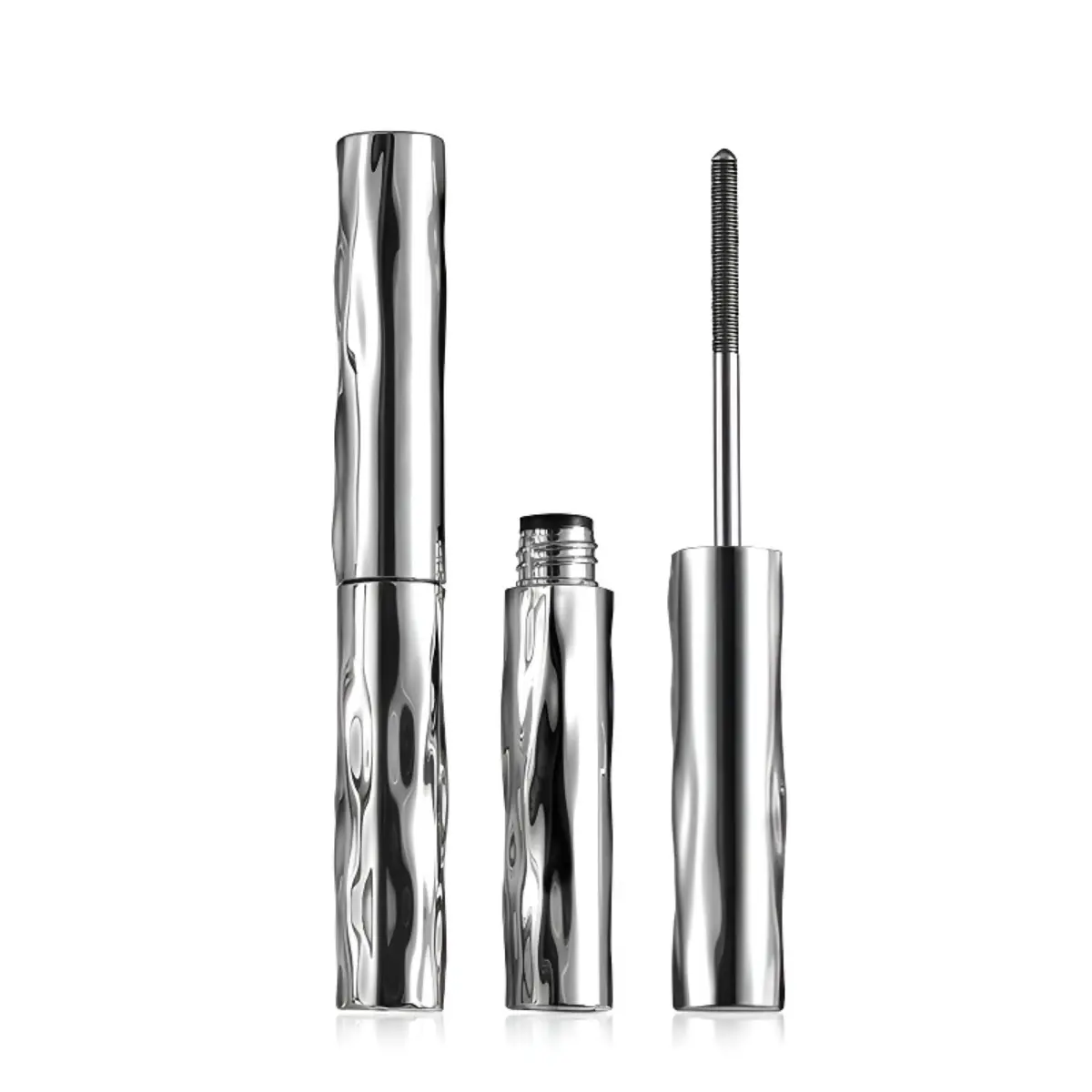 4D Silk Fiber Mascara, Waterproof Lengthening Mascara for Dramatic Lashes, Curling and Volumizing Eyelash Extension Makeup with No-Smudge Silicone Brush