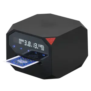 Fully Automatic Card Shuffler, 2500mAh Rechargeable, Programmable, Multi-Player Modes for Bridge, Poker Board Games (Black)