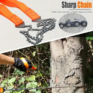11-Teeth Outdoor Portable Hand Drawn Wire Saw, Multifunctional Survival Chain Saw for Camping Hiking Emergency, Durable Design