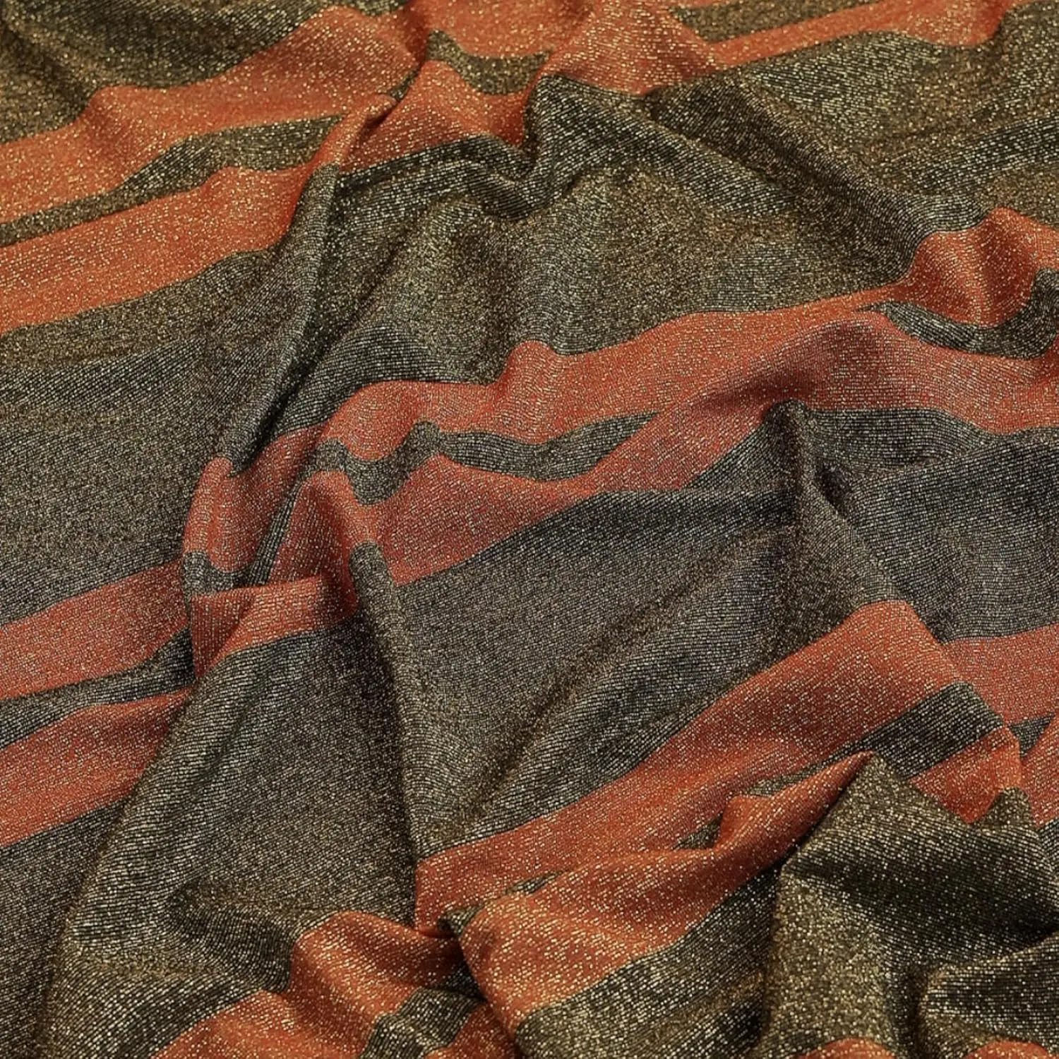 Elastic Metal Contour Fashion Fabric, Large Stripe Material, High-Quality Fabric for Dresses Shirts Skirts Suits, Deep, 55 Inch Width