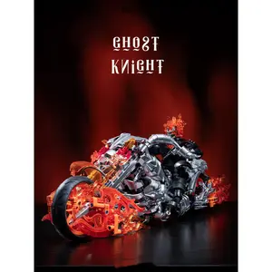 1436PCs Challenge |   High Precision Hellfire Motorcycle |   Difficult Adult Assembled Building Blocks Model |   Adult Collectible Building Blocks |   Boys Gift |   Holiday Gift |   Flame Special Effect Bless |