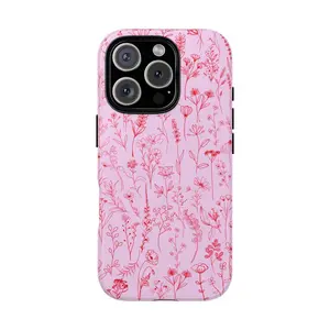 Wildflower Phone Case Pink Floral Phone Case Aesthetic iPhone Cover Cute Girly iPhone 16 15 14 13 12 11