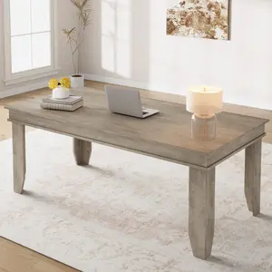 Garvee Farmhouse Dining Table, 71" Large Rectangular Wooden Table Seating 6-8, Sturdy Frame, Perfect for Dining Room or Kitchen, Available in Grey, Black, Brown, and Natural Finishes
