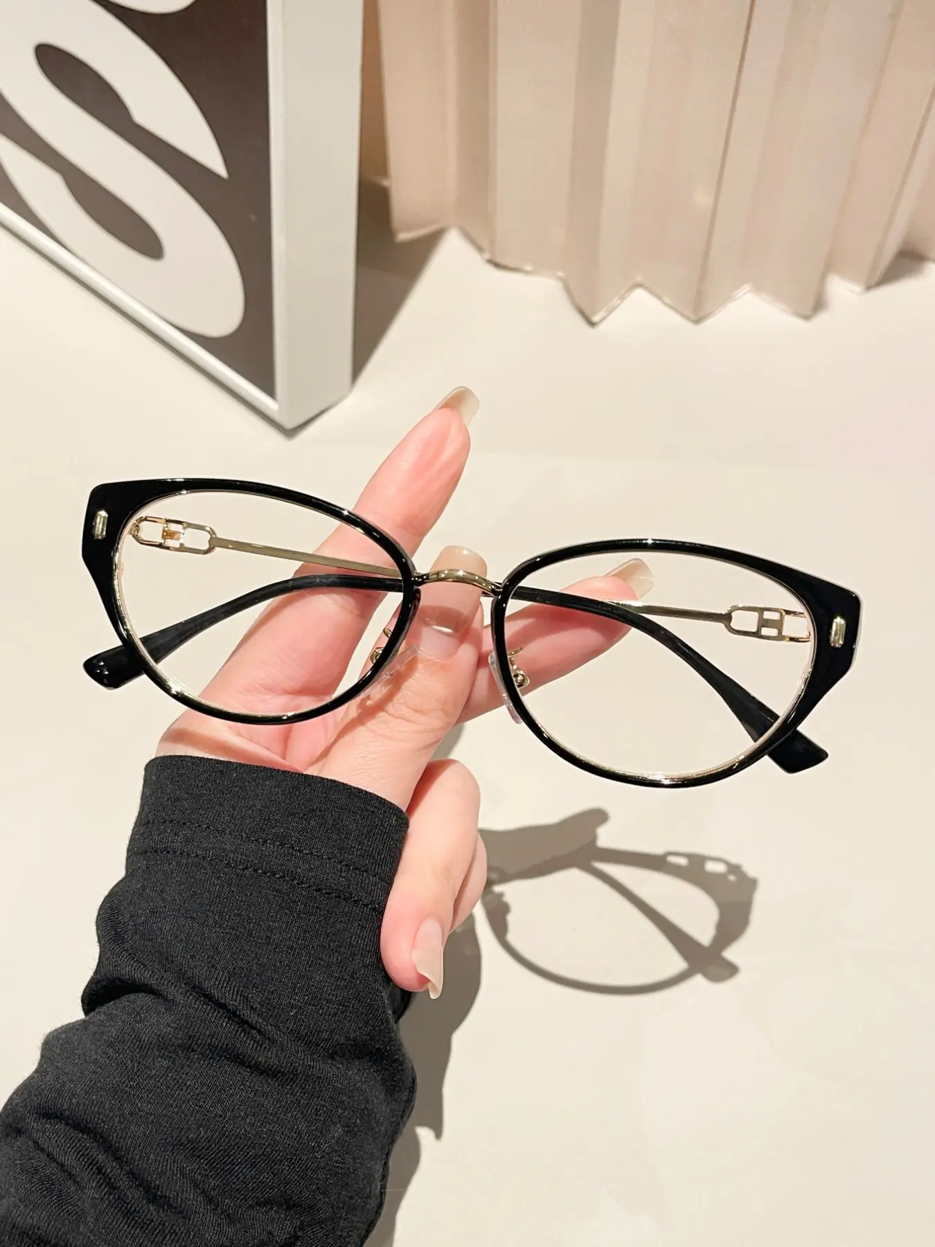 Korean Fashion Metal Large Frame Glasses, Protect Your Eyes When Using Phones Tvs Computers, Casual Style, All Seasons