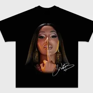 CARDII B T-Shirt, Rapper Shirt, Big Face Hoodie, Men'S Gift, Women'S Gift, Fan Gift, Rap Merchandise Shirt, Patterned T-Shirt GN WZI SIZ Viral Lakelife Camping Top Soft