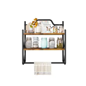 LINZINAR 2-Tier Over Toilet Storage Rack for Bathroom, Kitchen & Dressing Table - Durable Metal & Fibreboard, Easy Install, Space Saving, High Load-Bearing Organizer