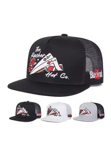 Unisex Hip Hop Poker Hat, Adjustable Sun Protection Casual Mesh Cap, Perfect Beach Vacation Accessory, Ideal for Travel