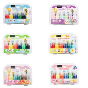 Three-dimensional relief 3D acrylic paint, each bottle contains 18ml / 0.609oz. Basic style / Pearlized style / Glitter style / Fluorescent style / Cotton color style / Ceramic style. Suitable for DIY design paintings. For art students and art majors.