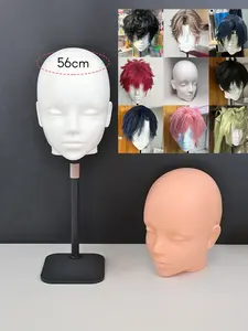 Adjustable Wig Stand for Human Model Head, Tripod Holder for Wig Making Display, Training Practice, Durable Wig Support Bracket
