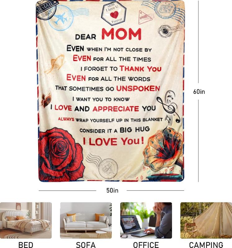 Blanket for Mom from Daughter Son,Valentines Day Unique Mom Birthday Gifts Soft hellokittyblankets