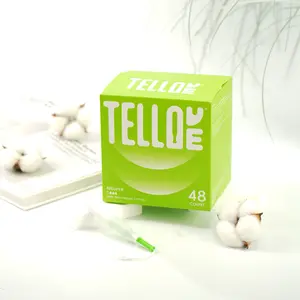 TELLOVE Tampons  48 Count Super Absorbency Natural Organic Cotton Multipack | Unscented & Leakproof