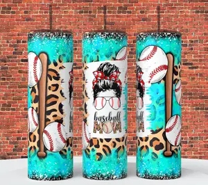 Baseball Mama 20 oz Tumbler Coffee Drinkware Insulated Lid Skinny Portable
