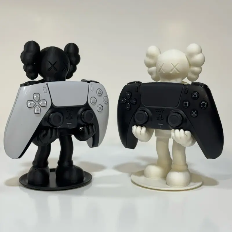 2 Game Console Controller Stands 7 inches tall - Home Decor Display Art Black and White Modern Design