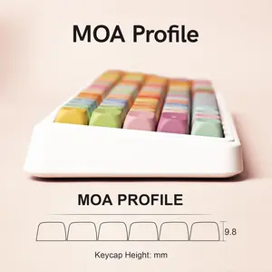 P-F Cute Candy PBT Keycaps, Gummy Bear MOA Profile Dye-Sub Keycap Set, Compatible with 100% 75% 65% 60% TKL US Layout Mechanical Keyboards