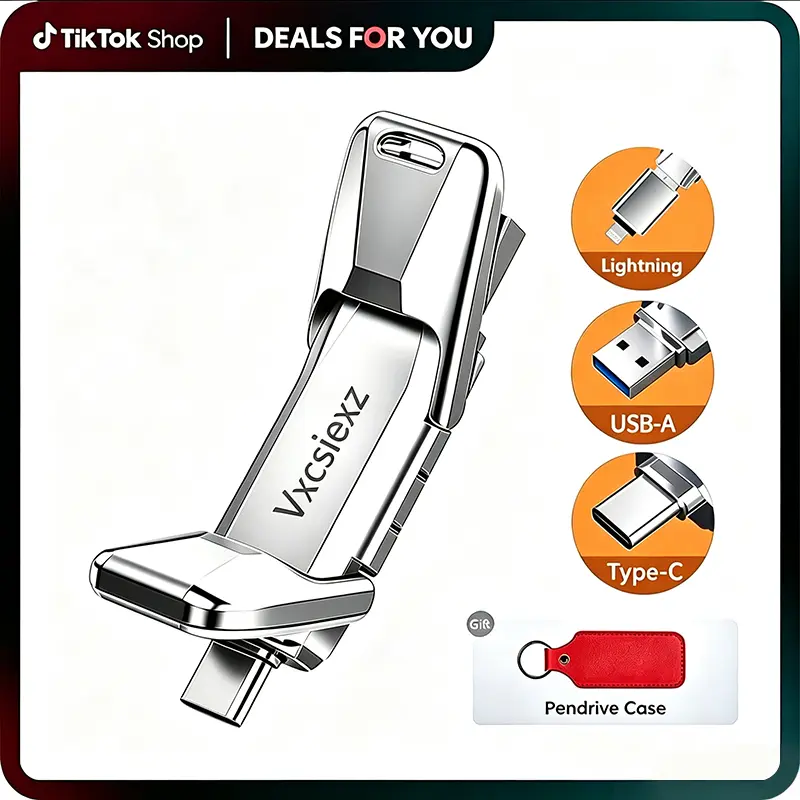 3-in-1 High-Speed USB 3.2 OTG Flash Drive withType-C Adapter Tech Gadgets, Multi-Port USBHub, Portable Phone Storage Drive for iPhones,PCs, Photos & Videos Backup, Multi-Port Usb HubAdapters