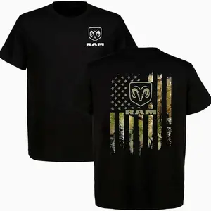 RAM American Flag T-Shirt – American Flag Vintage Pickup Graphic Tee, Perfect Gift for Truck Lovers and Dodge RAM Fans, Vintage American Flag Pickup Graphic Tee, American Flag Pickup Graphic T-Shirt for Men 6S