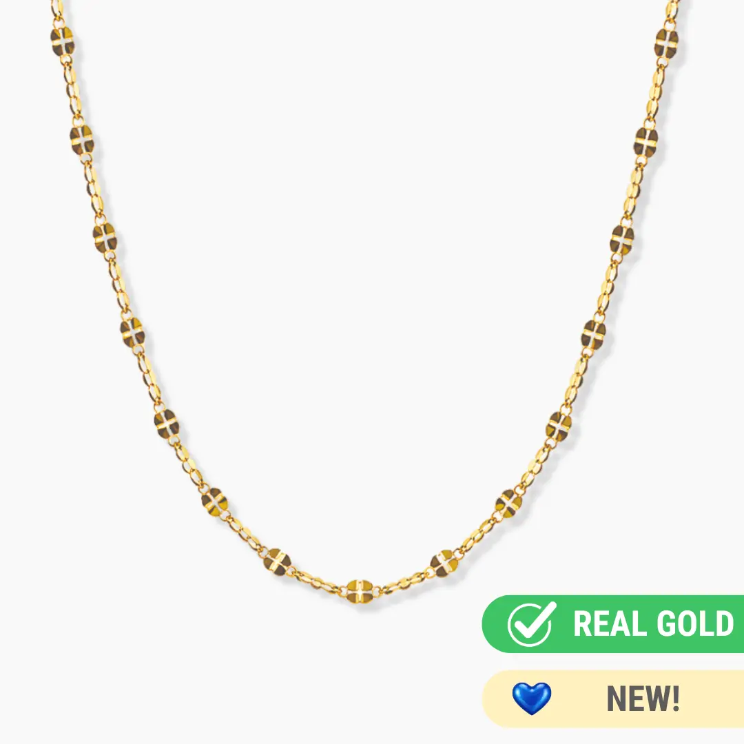14K YELLOW GOLD STUDDED GLITTER CHAIN -2.2MM