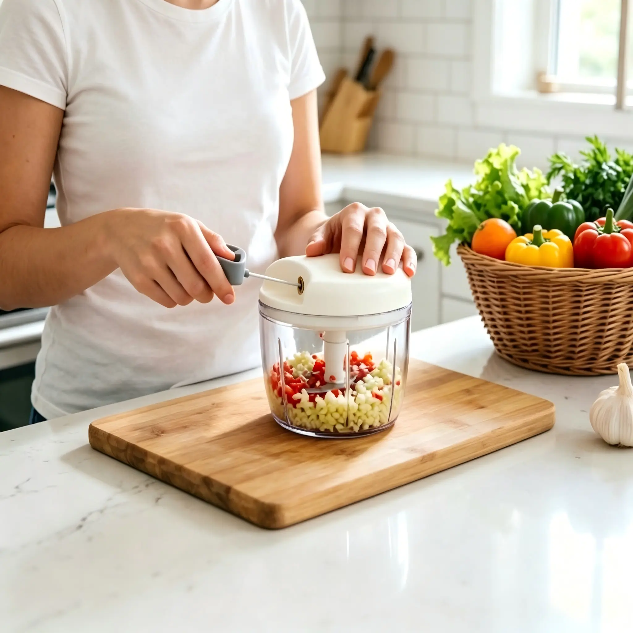Multifunctional Durable Kitchen Gadget: 900ml Large Capacity Manual Vegetable Chopper & Grinder for Easy Home Use