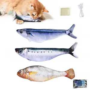 Bite-Sized Realistic Flopping Fish Cat Toys, 3 Pack, Interactive Cat Toys for All Breeds, Tap-Activated 3 Flapping Mode, Sardine/Saury/Yellow Croaker, 7.1 Inches, with Catnip, Rechargeable