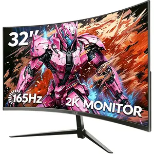 32-inch 2K QHD 2560x1440 eSports Gaming monitor | 1500R Curvature 165Hz High Refresh Rate Curved monitors | Curved LCD Gaming Monitor PC Computer Screen, Game Ready. The Heart-Stopping Gift Choice for Boyfriends and Fathers. Frameless