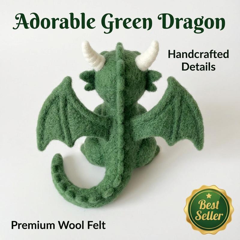 1Set Animal Needle Felting Kit, Felting kits for Beginners adult with Step-by-Step Tutorials, Dinosaur DIY Felting Kit, Cute Funny Home Decorative Ornaments, Birthday Valentine's Day and Christmas Novelty Gifts, Cute Animal Design