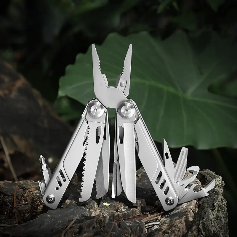 18-in-1 Multitool Pliers, Camping, Hiking, Outdoor Survival Tool, Scissors, Stainless Steel Saw, with Sheath, Folding Knife, Gift, Bicycle Tool, Car Garage Tool, Convenient Multitool, Repair Tool