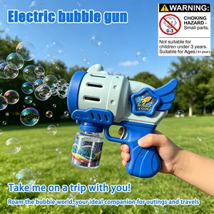 Fashionable Wing Design Automatic Bubble Machine, Handheld Bubble Maker, Leak-Proof with 80ML Bubble Solution, Continuous Bubbling, Kids Outdoor Toy