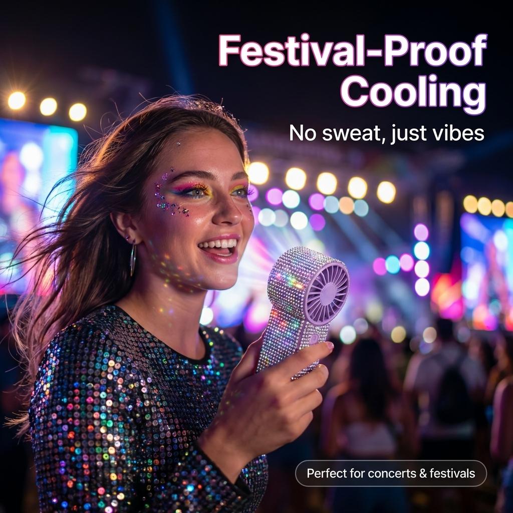 Portable Handheld Mini Fan, Bling Rhinestone, 17000RPM High Speed Personal Cooling Fan, 2400mAh Rechargeable Battery 6-18H Runtime, USB-C Fast Charge, Pocket Size for Wedding, Travel, Commute, Outdoor, Summer Gift Portable Handheld Mini Fan, Bling Rhinestone, 17000RPM High Speed Personal Cooling Fan, 2400mAh Rechargeable Battery 6-18H Runtime, USB-C Fast Charge, Pocket Size for Wedding, Travel, Commute, Outdoor, Summer Gift
