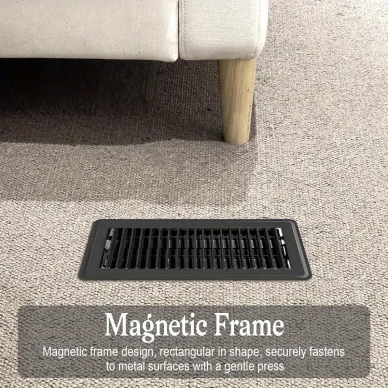 6 - Pack Heavy - Duty 4x10 Floor Vents: Rust - Proof Air Vent Covers for Home Floors, Walls & Ceilings (Black)