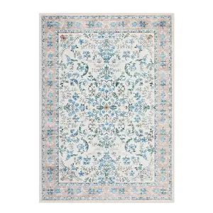 Pearl Velvet Foldable Washable Printed Rug XL, Floral Pattern, For Larger Living Spaces