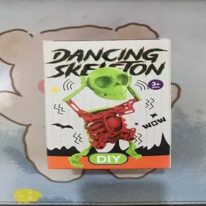 Jumping Skeleton Toy Swing Head Wind-Up Fun Small Decorative Figurine, Unique Dancing Skull Design, Perfect Gift Idea for Kids & Collectors