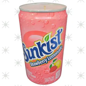 Sunkist strawberry lemonade Soda Scented Candles - recycled can- 7.5oz Can - Home Decor