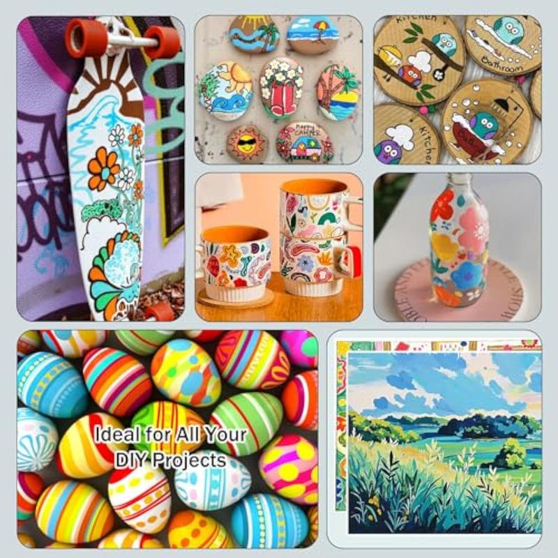 Acrylic Paint Markers - 36 Color pc Marker Pen Set, Artist Fine and Soft Brush Tip Marker for Rock Painting, Books Coloring, Note Taking, Card Writing, Ston Graffiti, DIY Crafts, Drawing Art Supplies Kit, Professional Art Pen Set, Valentine's Day Gifts