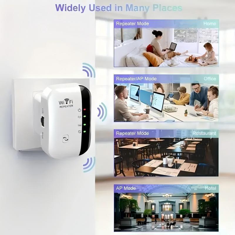 High Speed WiFi Range Extender, 1 Count Wireless Network Repeater, Long Range Wireless Repeater Access Point, Network Components for Home and Office Use, Signal Booster, Portable WiFi, WiFi Control, Wifi Extenders