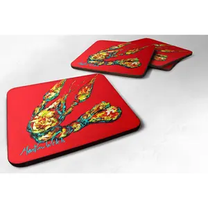Set of 4 Crawfish Knuckles Foam Coasters