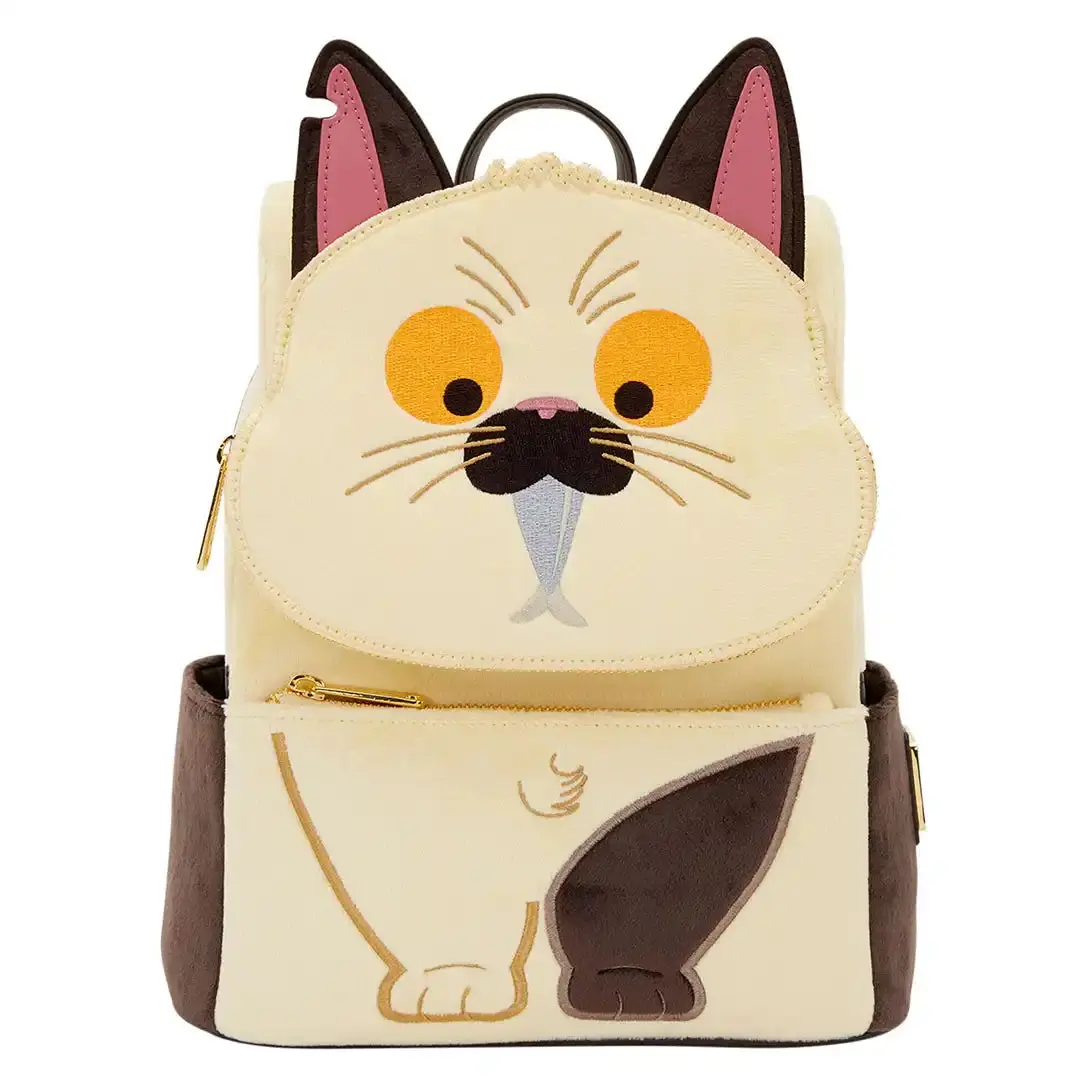 Loungefly Pixar Luca Machiavelli Women's Cosplay Backpack, Faux Fur with Graphic Embroidery, Applique Paws, and Zip Closure, Female, Adults, Campus Life, Everyday Carry, Basic, Adjustable Strap