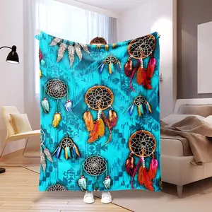 Dream Catcher Pattern Blanket, 1 Count/2 Counts Soft Comfortable Throw Blanket, Warm Napping Blanket for Home Office Travel Camping